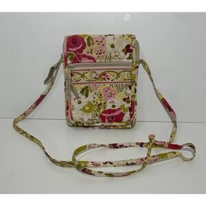 Vera Bradley MAKE ME BLUSH Mini Hipster Crossbody Handbag Quilted Ivory Floral